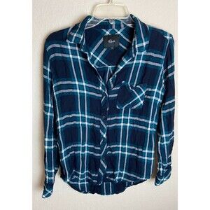 Rails Womens Button-Up Shirt Blue Plaid Size S Long Sleeve Collared Pocket